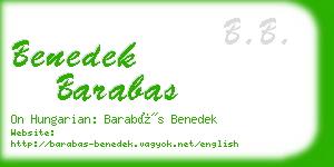benedek barabas business card